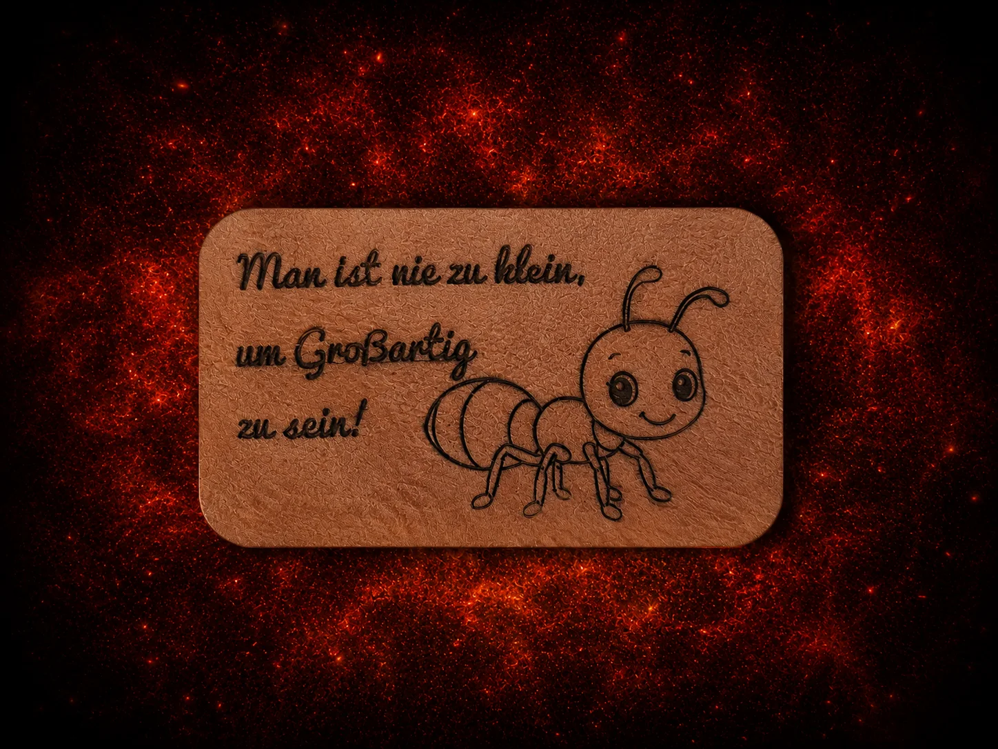 Lasergravur auf Lederlabels
